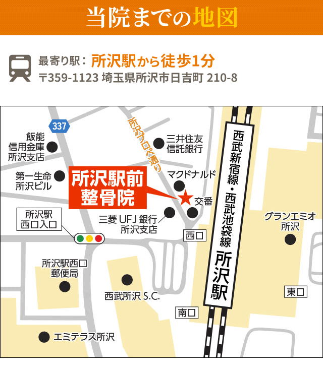 所沢駅前整骨院の地図について